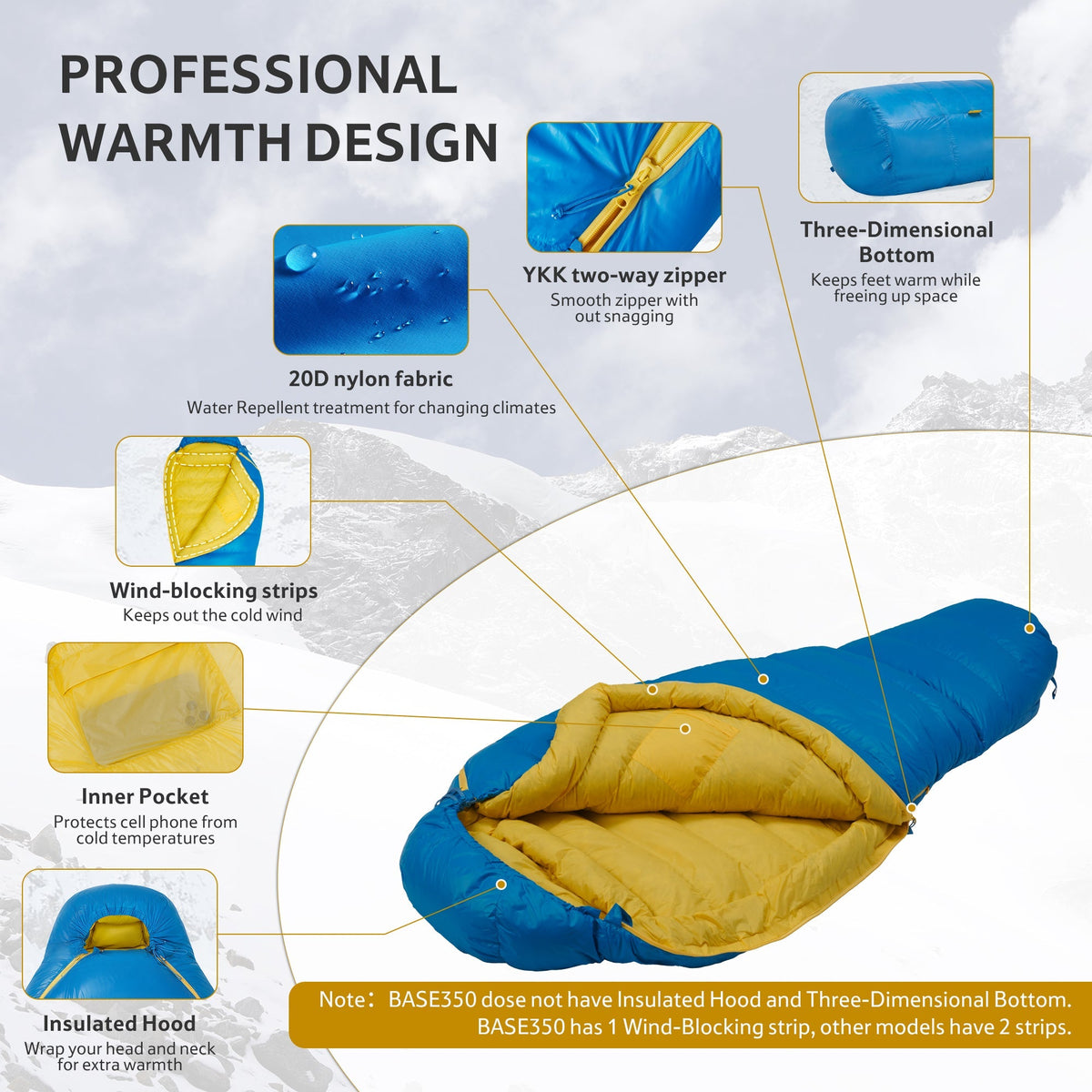 Snowbird™ Base 700 Down Mummy Sleeping Bag 21°F/ -6°C