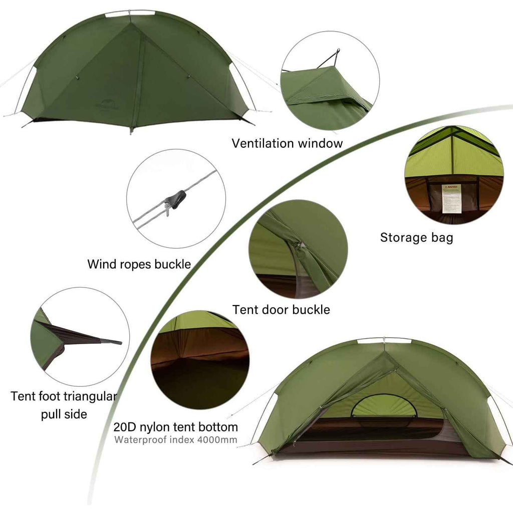 Tagar™ 2-Person Ultralight Backpacking Tent